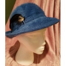 Vintage Kangol Mujer&apos;s Fugora Miriam Fur Teal Blue Hat 21 inch inner measure   eb-56134453